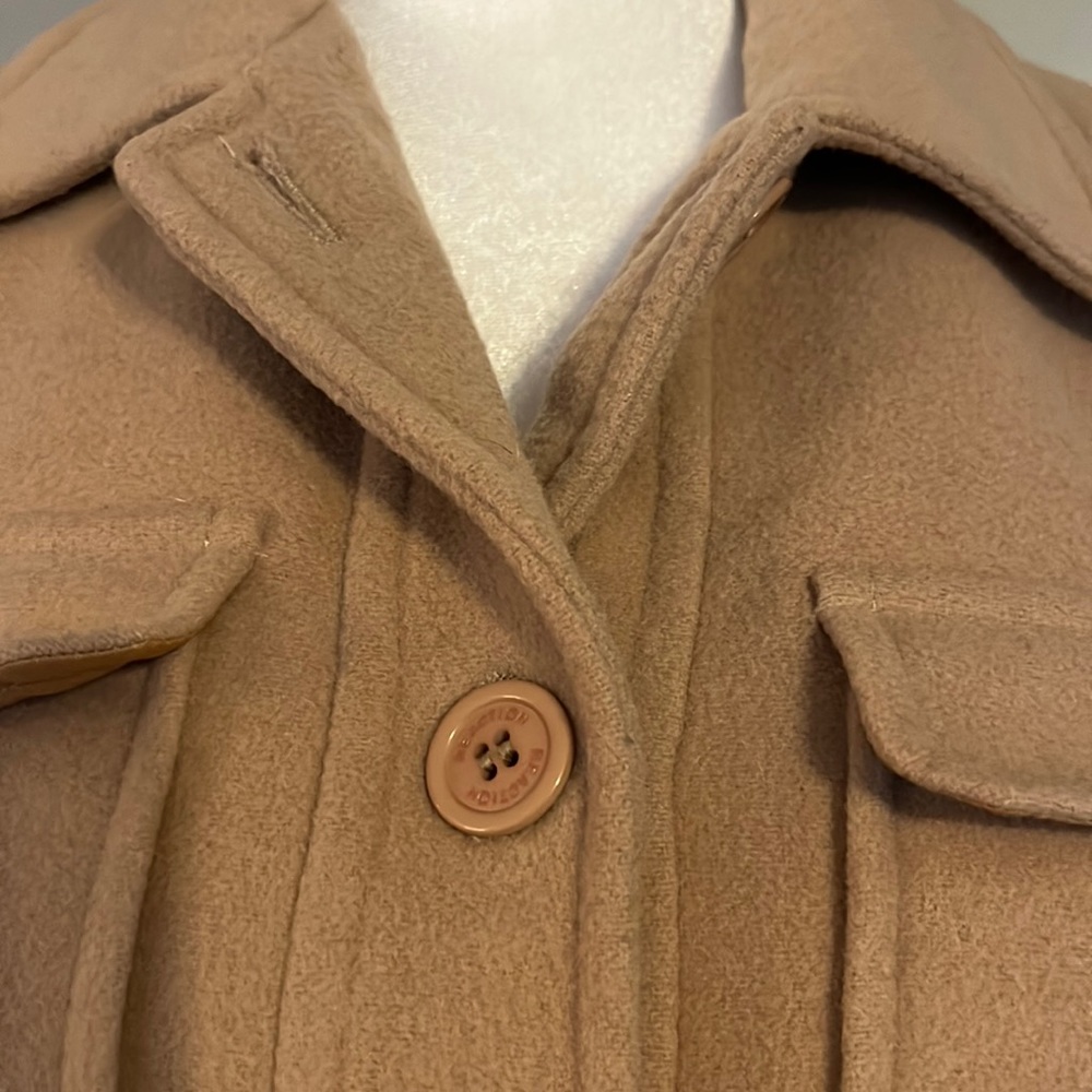 Kenneth Cole Reaction Tan Wool Coat Size 2 - Picture 7 of 10